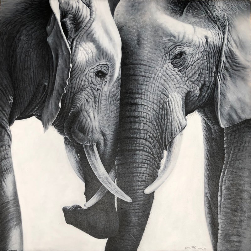 Two Elephants Painting