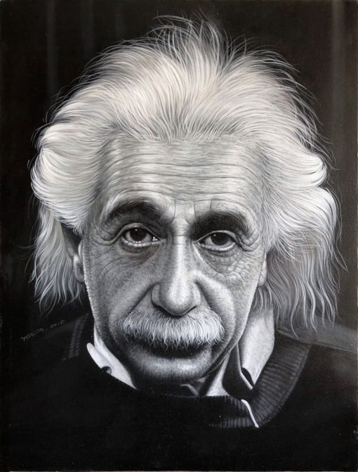 Albert Einstein - Ölbild auf Leinwand