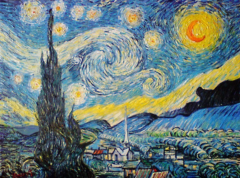 Hand-Painted Reproduction of Van Gogh Starry Night 