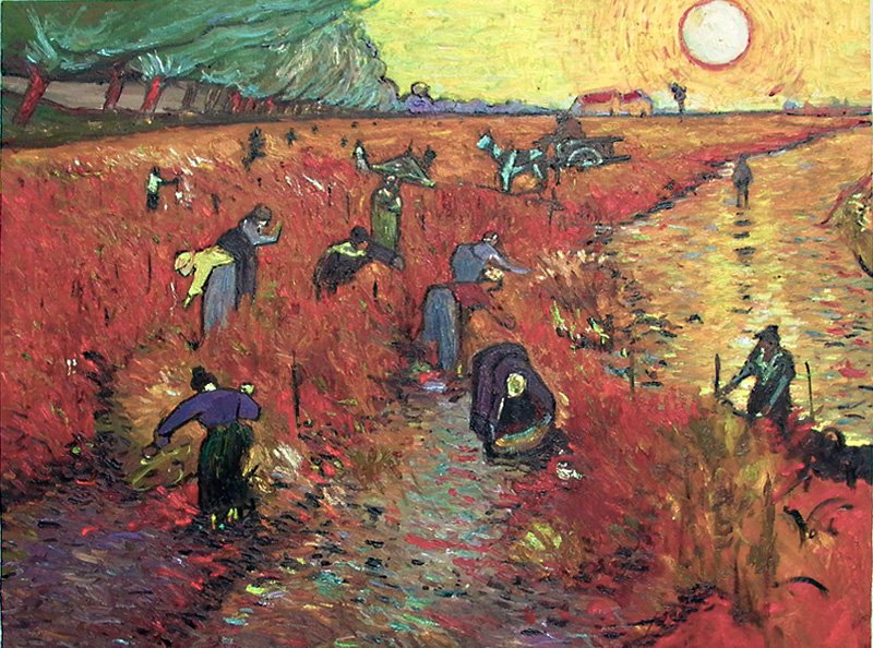 The Red Vineyards near Oil Painting - Buy Online Now!