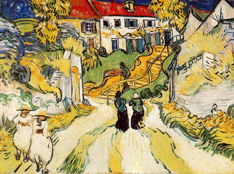 Village Street Auvers Van Gogh Oil Painting