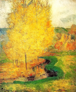 By The Stream Autumn - Paul Gauguin Ölbild Reproduktion