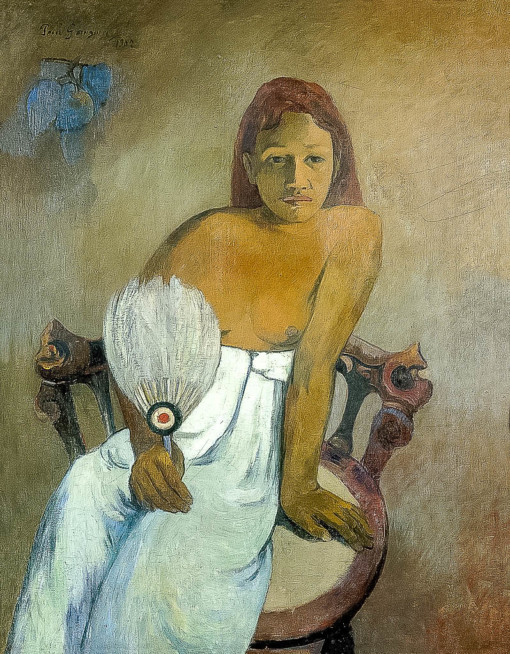 Mädchen mit Fächer Paul Gauguin Ölbild Reproduktion