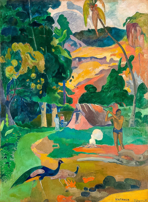 Matamoe - Landschaft mit Pfauen Paul Gauguin Ölbild Reproduktion