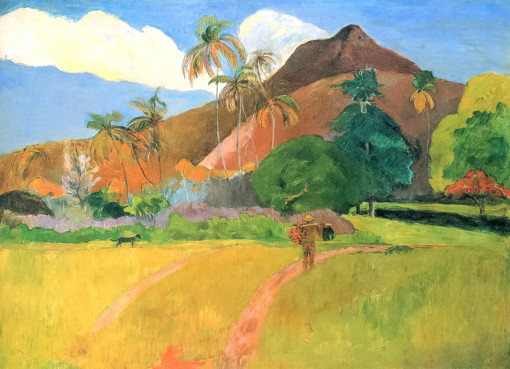 Mountains in Tahiti - Paul Gauguin Ölbild Reproduktion
