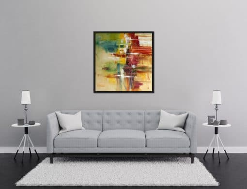 Abstract Red Oil Painting on Canvas