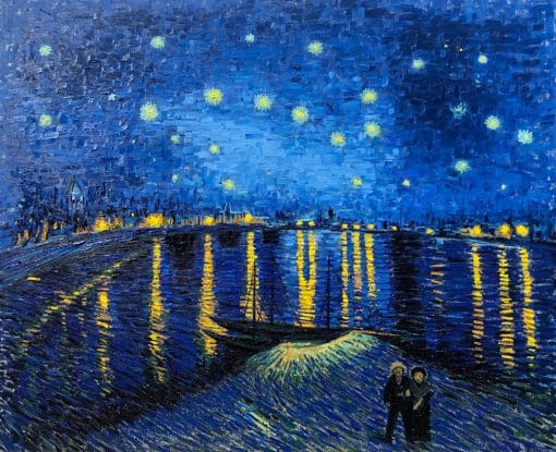 Sternennacht über der Rhone Van Gogh Ölgemälde Reproduktion